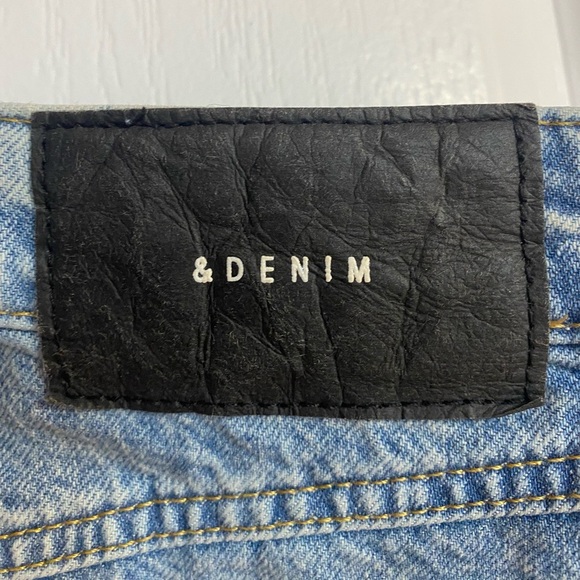 &Denim Midi Distressed Zippered Back Slit Hippie Boho Blue Jean Skirt Size XS - Picture 9 of 11